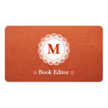 Buch-Herausgeber - elegantes Spitze-Monogramm Visitenkartenvorlage