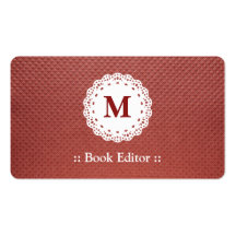 Buch-Herausgeber-Spitze-Monogramm-Brown-Muster Visitenkarte