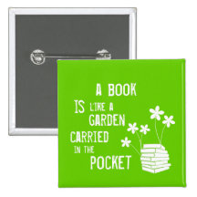 Buch ist wie ein Garten trug herein die Tasche Anstecknadelbuttons