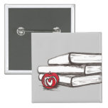 Bücher + Ein Apple| Pin | kundengerecht Anstecknadelbuttons