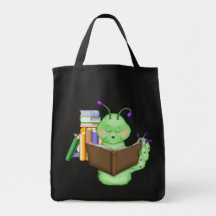 Bücherwurm Leinentaschen