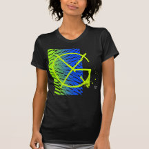 Buchstabeg-Monogramm-Trümmer-blaues Grün-T-Shirt