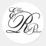 Buchstaben des Monogramm-drei schwarz u. weißer Au