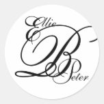 Buchstaben u. Namen des Monogramm-drei, die Aufkle