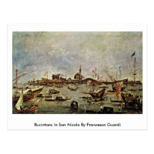 Bucintoro in San Nicolo durch Francesco Guardi Postkarte
