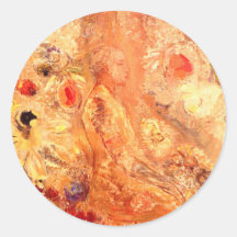 Buddha durch Symbolist-Maler Odilon Redon Runde Sticker