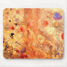 Buddha durch Symbolist-Maler Odilon Redon Mousepad