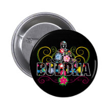 Buddha in den Blumen Buttons