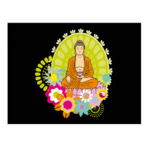 Buddha in den Frühlings-Blumen Postkarten