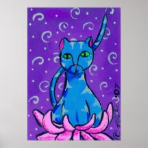 Buddha-Miezekatze Posterdruck