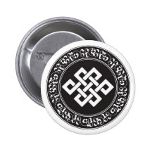 Buddhistischer endloser Knoten Anstecknadelbuttons