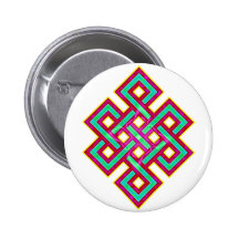Buddhistischer ewiger Knoten Anstecknadelbuttons
