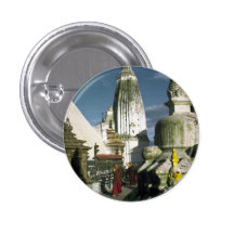 Buddhistischer Tempel in Kathmandu, Nepal Anstecknadelbutton