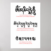 Buddhistisches Beschwörungsformel-Plakat