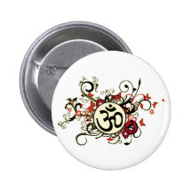 Buddhistisches Blumenom Buttons