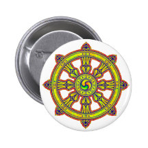 Buddhistisches Dharma Chakra Button