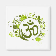 Buddhistisches grünes Blumenom Kühlschrankmagnet