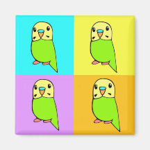 Budgie Pop-Kunst Kühlschrankmagnete
