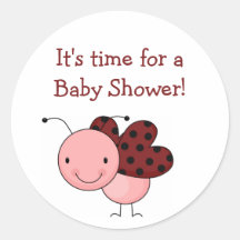 buggy_5, ist es Zeit für eine Babyparty! Runder Aufkleber