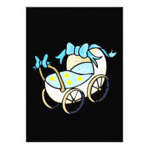 Buggy des blauen Babys Ankündigungskarten