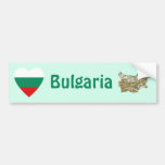 Bulgarien-Flaggen-Herz + Karten-Autoaufkleber