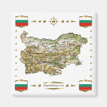 Bulgarien-Karte + Flaggen-Magnet Kühlschrankmagnete