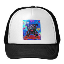Bulldog Dia de Los Muertos Painting Kult Mützen