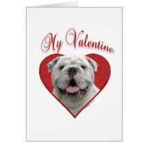 Bulldogge mein Valentinsgruß Grußkarten