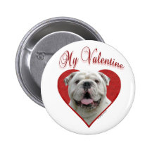 Bulldogge mein Valentinsgruß - Knopf Anstecknadelbutton