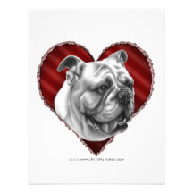 Bulldogge mit Herzen Personalisierte Ankündigungskarten