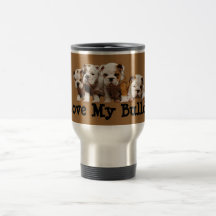 Bulldoggen-Welpen-Liebe-Reise-Becher Kaffeehaferl