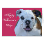 Bulldoggenwelpen-Grußkarte des glücklichen Valenti