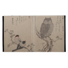 Bullfinch und gehörnte Eule - Kitagawa Utamaro