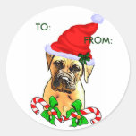Bullmastiff Weihnachtsgeschenke, ZU: , VON: Runde Aufkleber