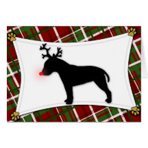 Bullterrier-Ren-Weihnachtskarte