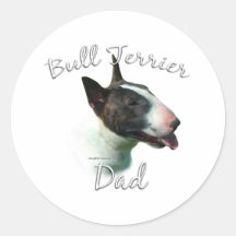 Bullterrier-Vati 2 Runder Sticker