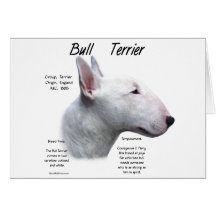 Bullterrier-(weißer) Geschichtsentwurf Grußkarten