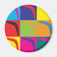 Bumerang-Pop-Kunst Kühlschrankmagnet
