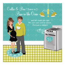 Bun In The Oven Couples Boy Baby Shower Invites einladungen