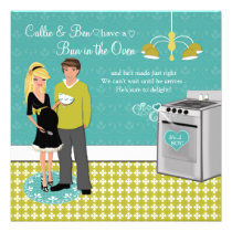Bun In The Oven Couples Boy Baby Shower Invites einladungen