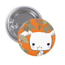 Bunneh PUverstecken (orange Clematis washi Druck) Anstecknadelbuttons