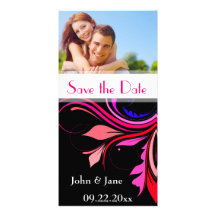 Bunt blühen Sie,/Foto "Save the Date " Individuelle Foto Karte