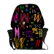 Bunt irgendein Buchstabe-Monogramm-Initialen-Gener Kurier Tasche