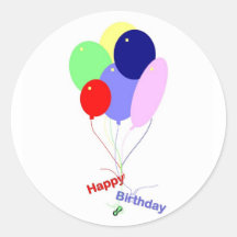 Bunte alles- Gute zum Geburtstagballone Runde Sticker