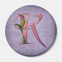 Bunte Calla-Initiale K Magnete