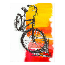 Bunte Fahrrad-Entwürfe Postkarte