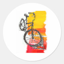 Bunte Fahrrad-Entwürfe Runder Sticker