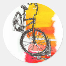 Bunte Fahrrad-Entwürfe Runder Sticker