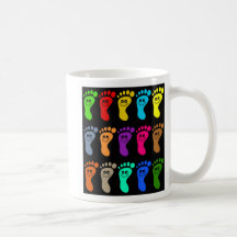Bunte Füße Kaffee Tasse