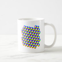 Bunte Hexagon-optische Täuschung Kaffeehaferl